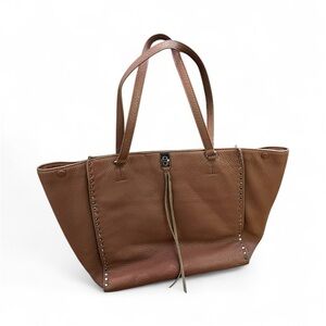 Mauve Leather Tote Bag